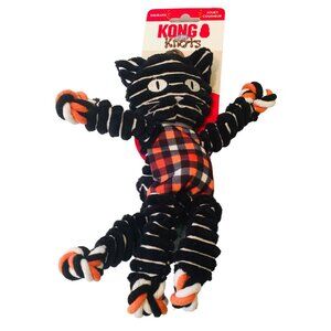 KONG Floppy Knots Halloween 9" Black Cat Rope Squeaker Dog Toy